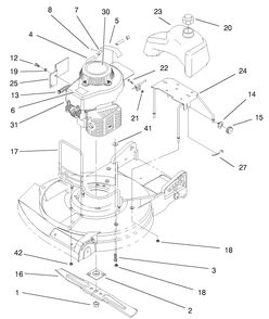 Engine And Blade Assembly Diagram and Parts List for 11003 200000001 - 200999999 Lawn Boy Lawn Mower